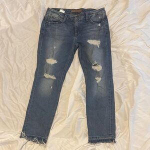 Joe's Jeans Distressed Blue Cropped Pants